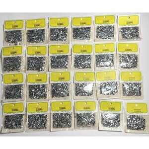 Vintage Sequins Lot of 24 Packages Silver 5mm Fibre-Craft 954 Sparkle Crafts NOS